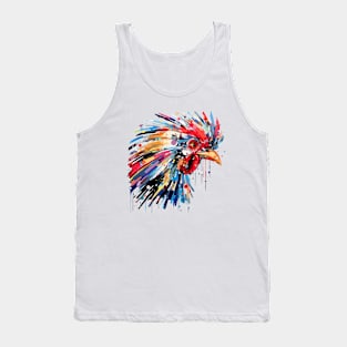 Rooster Chicken Animal World Countryside Farm Land Abstract Tank Top